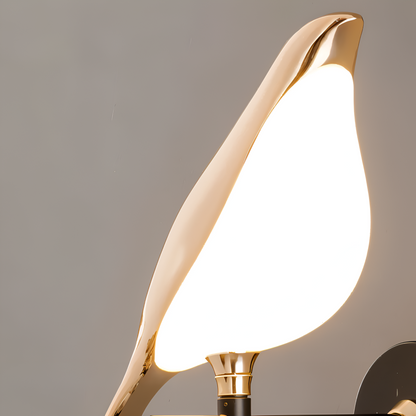 Applique murale dorée oiseau LED rotative