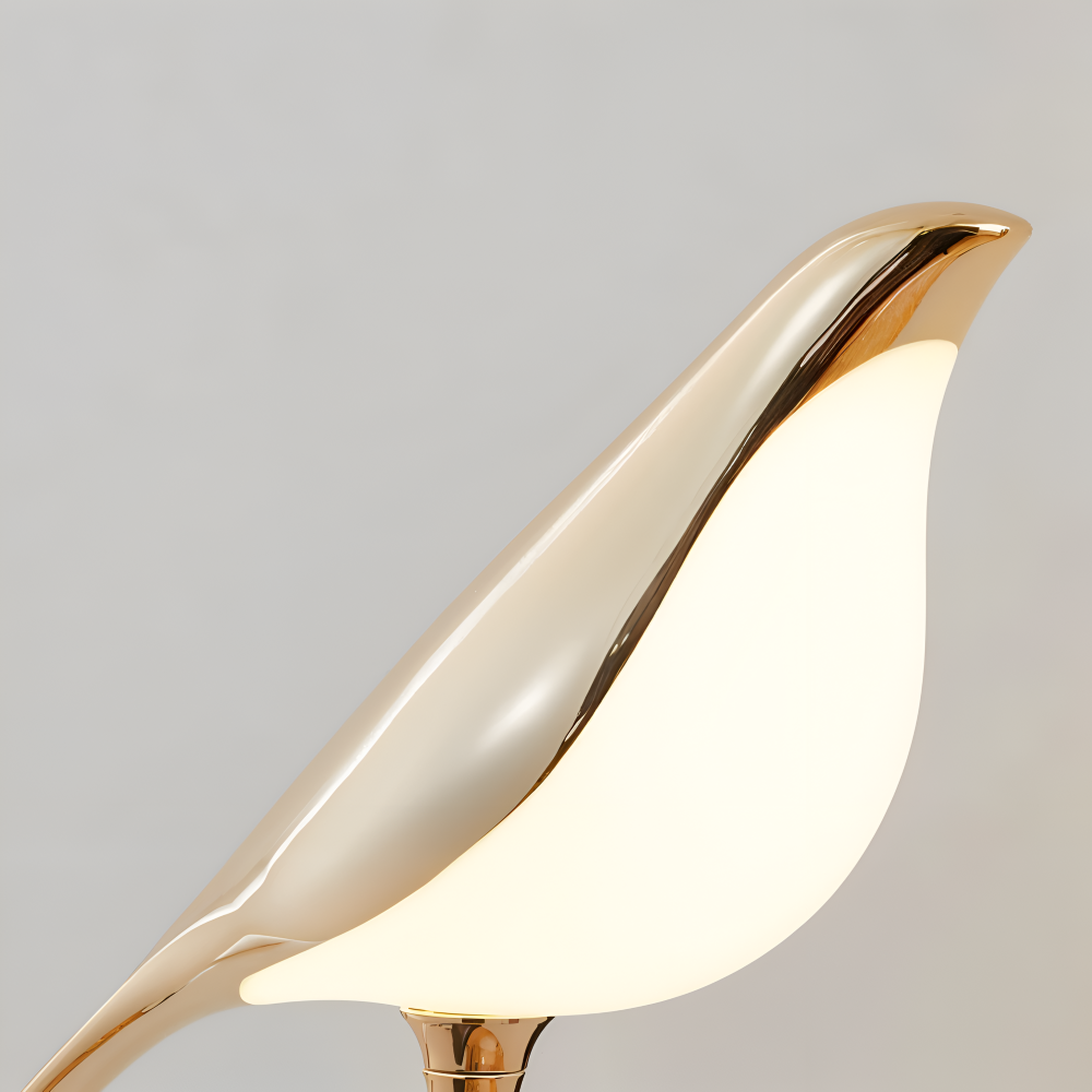 Applique murale dorée oiseau LED rotative
