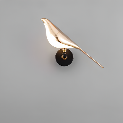 Applique murale dorée oiseau LED rotative