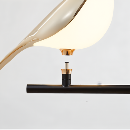 Applique murale dorée oiseau LED rotative