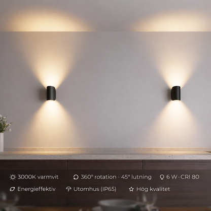Applique murale LED orientable IP65 en aluminium