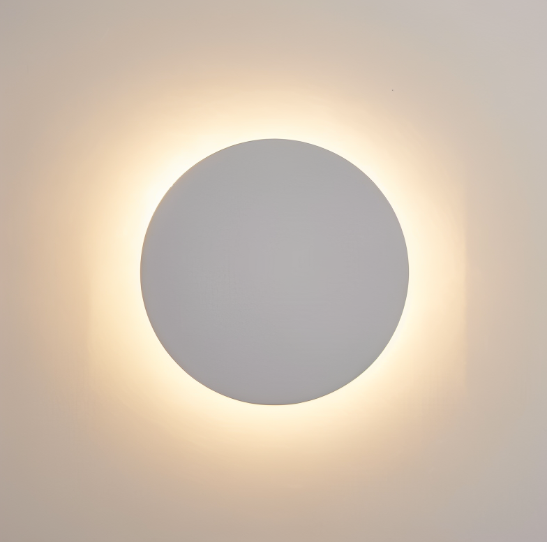 Applique murale ronde en métal LED lumière chaude