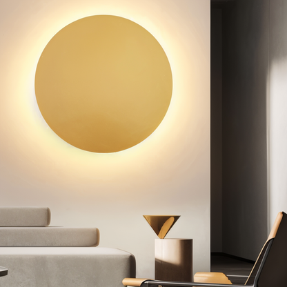 Applique murale ronde en métal LED lumière chaude