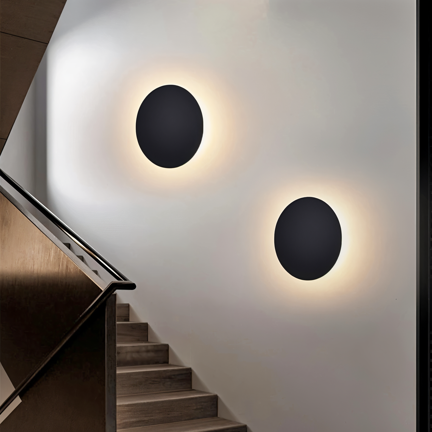 Applique murale ronde en métal LED lumière chaude