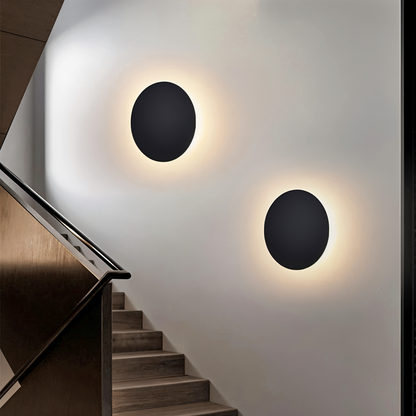 Applique murale ronde en métal LED lumière chaude