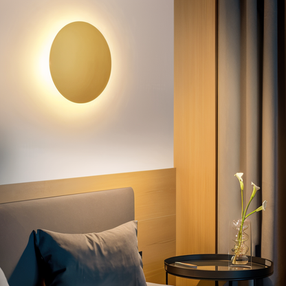Applique murale ronde en métal LED lumière chaude