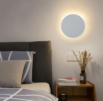 Applique murale ronde en métal LED lumière chaude