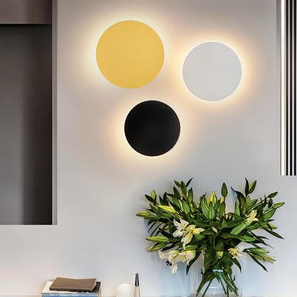 Applique murale ronde en métal LED lumière chaude