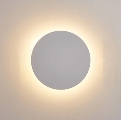 Applique murale ronde en métal LED lumière chaude