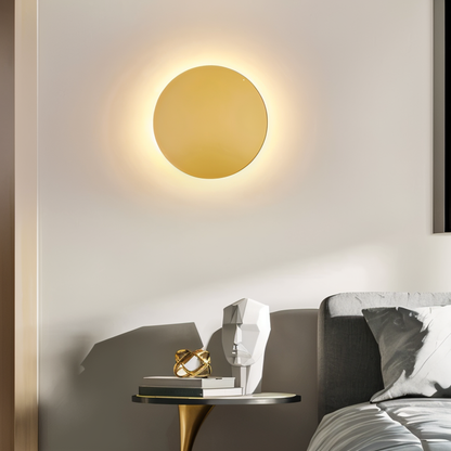 Applique murale ronde en métal LED lumière chaude