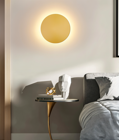 Applique murale ronde en métal LED lumière chaude
