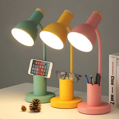 Lampe de bureau LED avec pot à crayons intégré