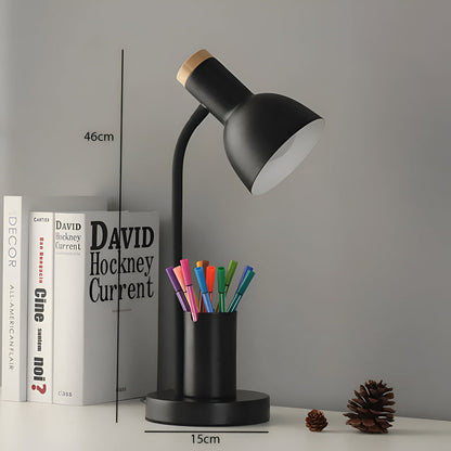Lampe de bureau LED avec pot à crayons intégré
