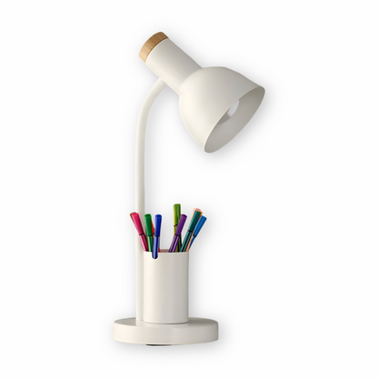 Lampe de bureau LED avec pot à crayons intégré