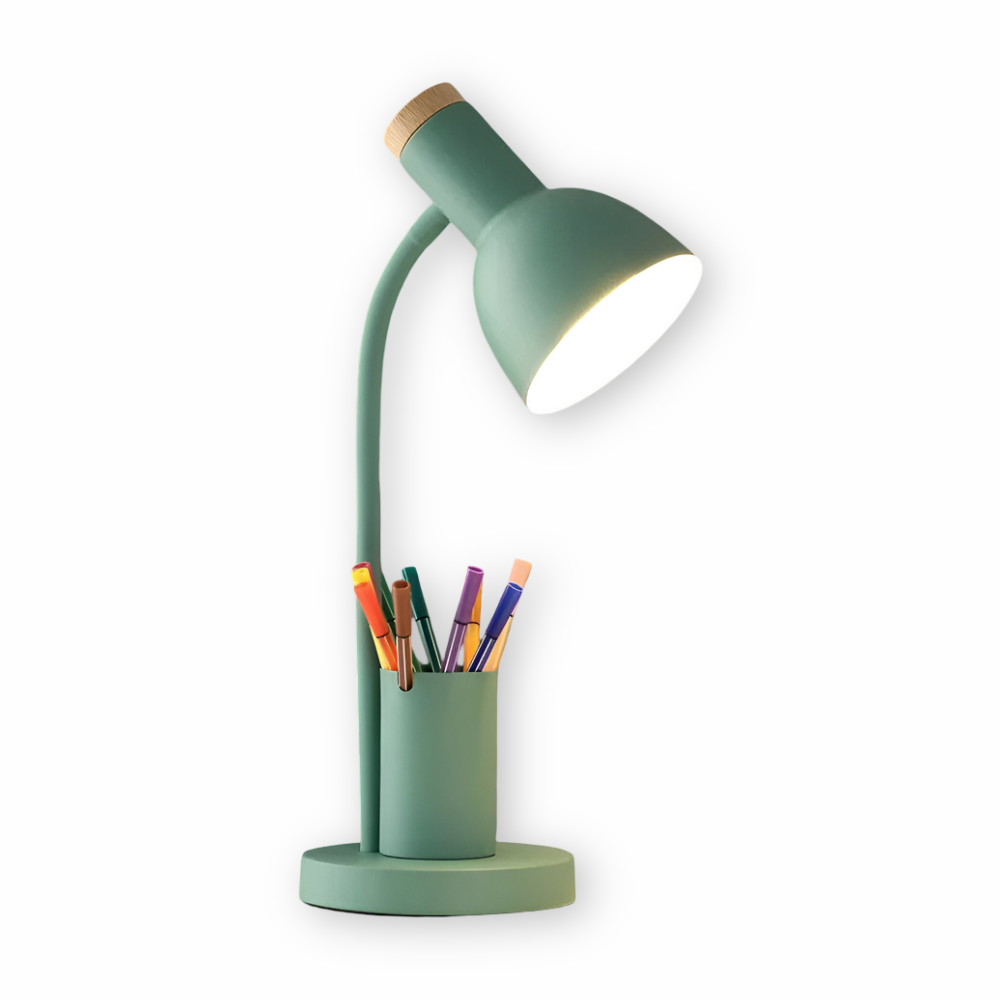 Lampe de bureau LED avec pot à crayons intégré