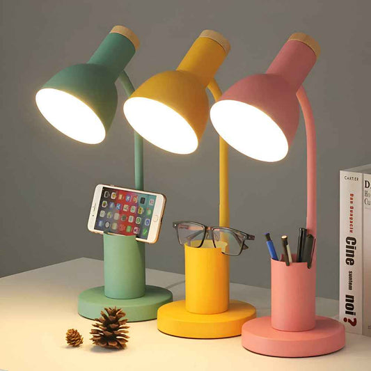 Lampe de bureau LED avec pot à crayons intégré