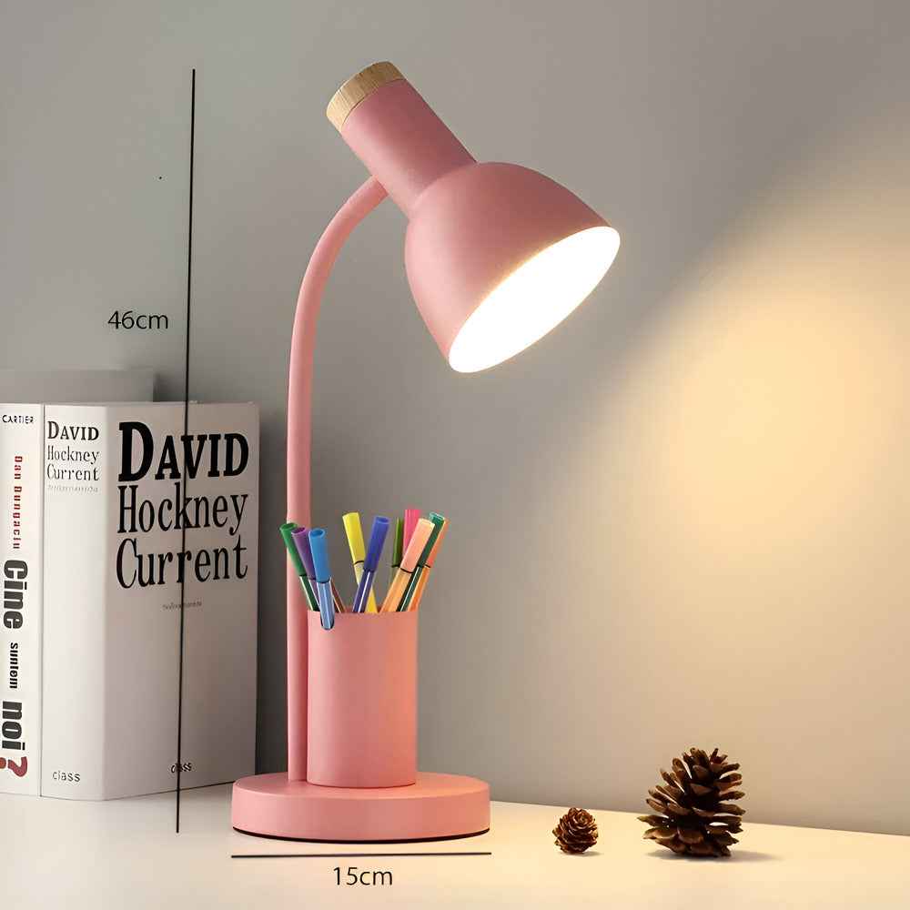 Lampe de bureau LED avec pot à crayons intégré