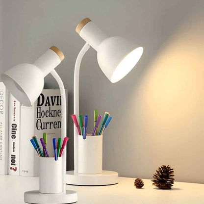 Lampe de bureau LED avec pot à crayons intégré