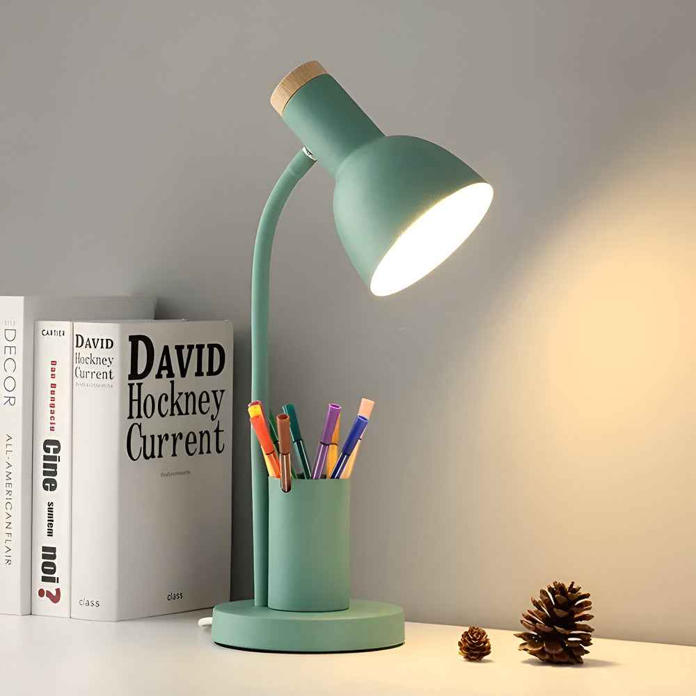 Lampe de bureau LED avec pot à crayons intégré