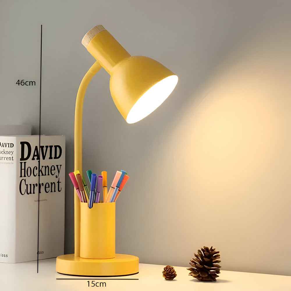 Lampe de bureau LED avec pot à crayons intégré