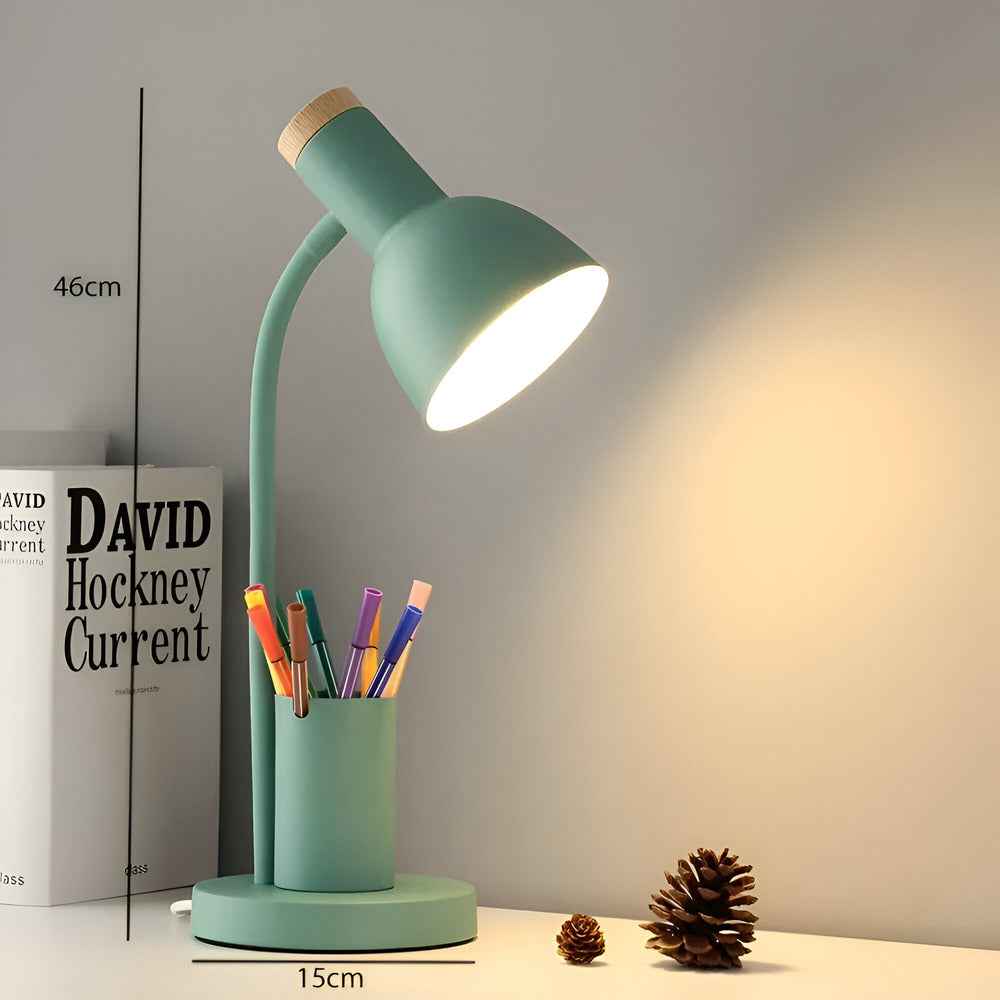 Lampe de bureau LED avec pot à crayons intégré